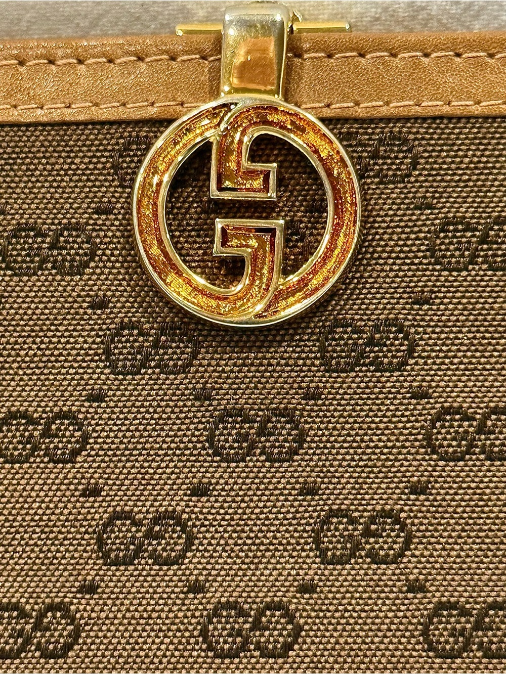 Vintage 1980s Gucci Long Wallet W/ Iconic Mini Interlocking GG Logo - Picture 2 of 13